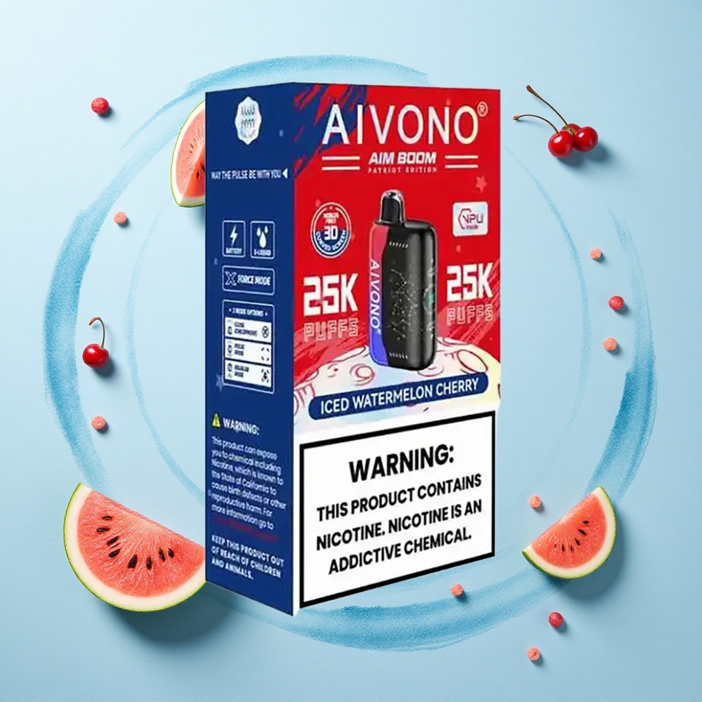 Aivono Aim Boom 25000 Puffs Iced Watermelon Cherry Type-C 650mAh 90g