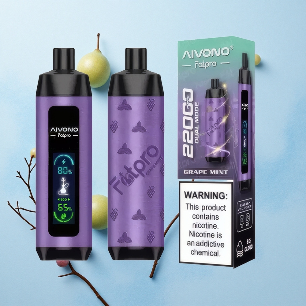 Aivono Aim Fatpro 22000 Puffs Grape Mint 5% Mesh Coil Dual Modes