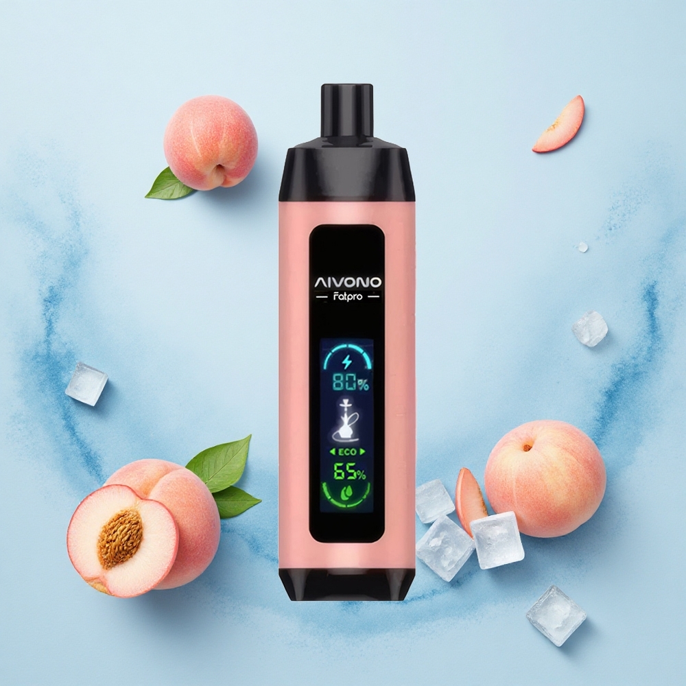 Aivono Aim Fatpro 22000 Puffs Peach Ice 28ml Mesh Coil Dual Modes