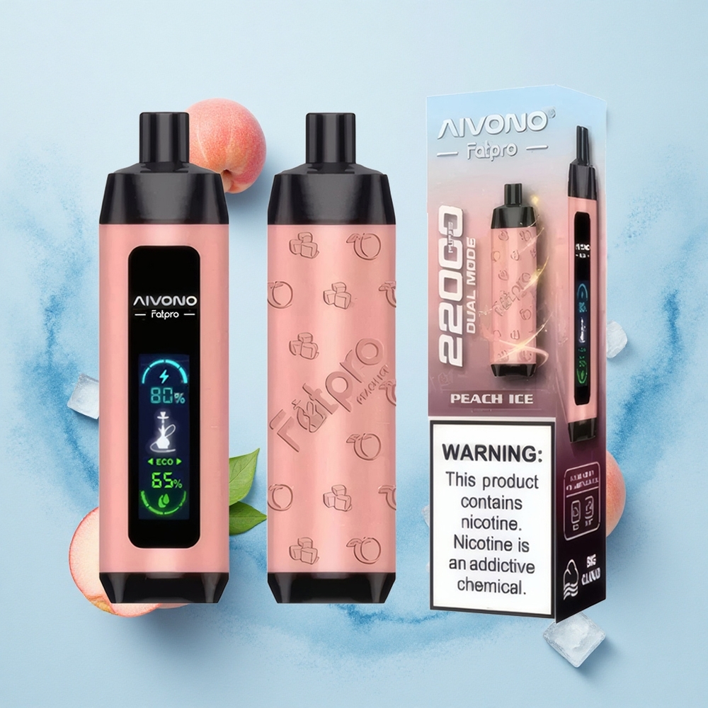 Aivono Aim Fatpro 22000 Puffs Peach Ice 28ml Mesh Coil Dual Modes