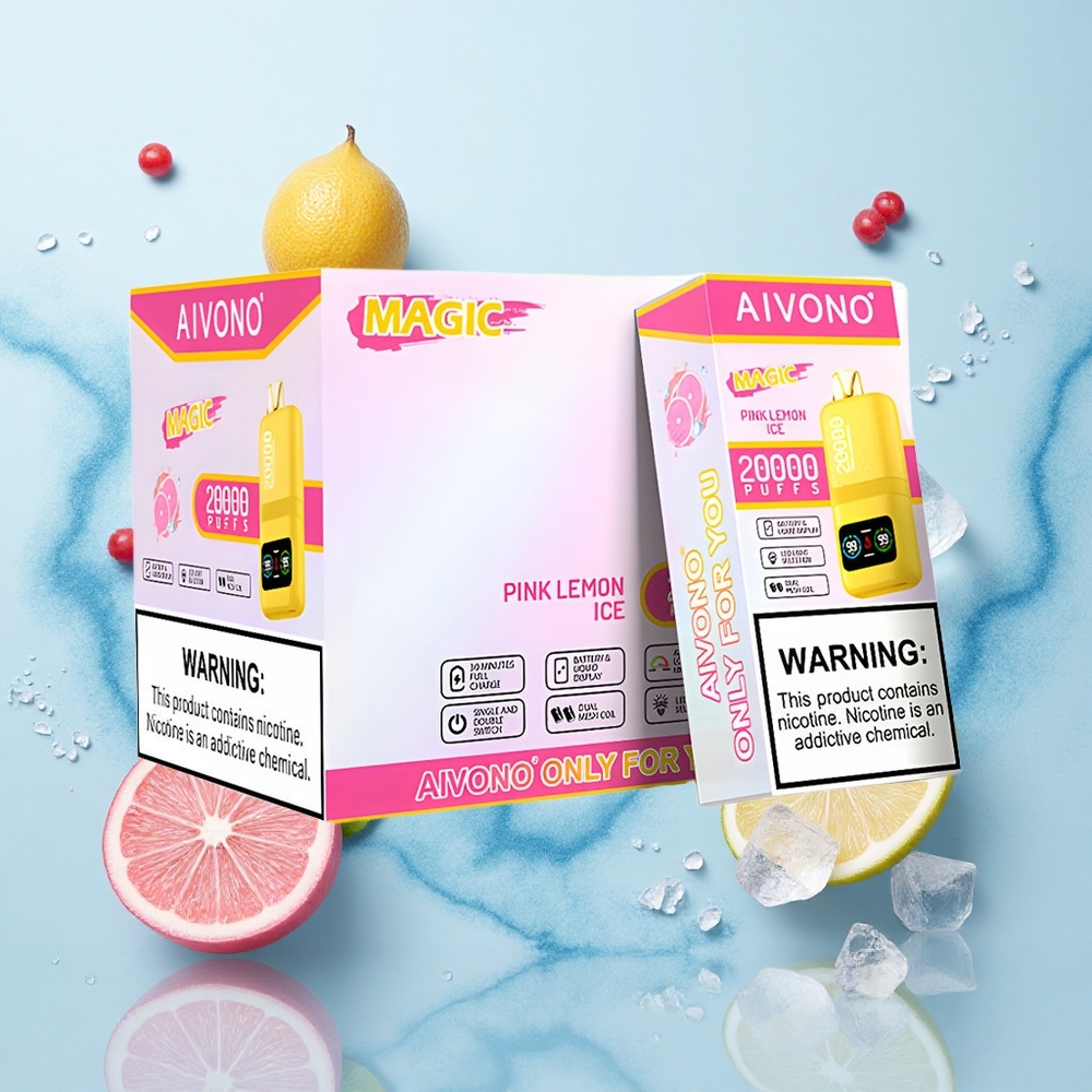 Aivono Aim Magic 20000 Puffs Pink Lemon Ice Dual Mesh LCD