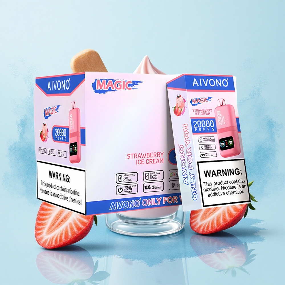 Aivono Aim Magic 20000 Puffs Strawberry Ice Cream Dual Mesh LCD