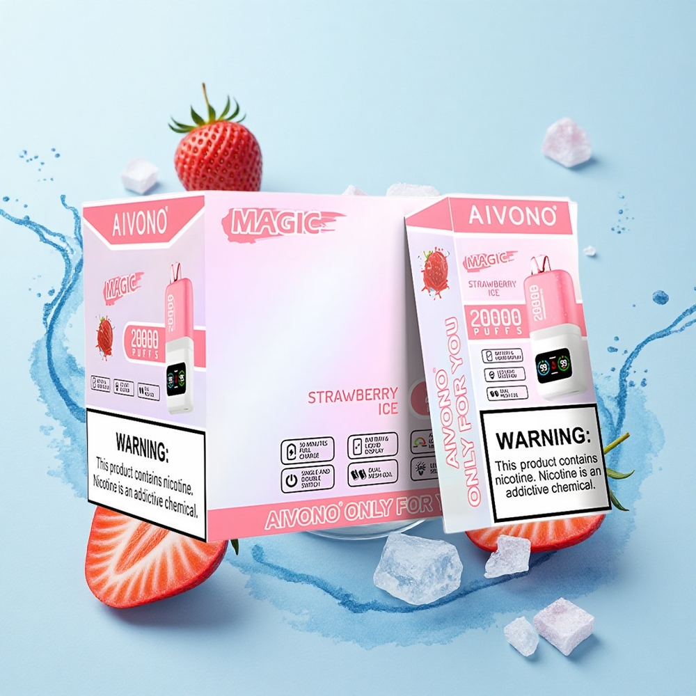 Aivono Aim Magic 20000 Puffs Strawberry Ice Dual Mesh LCD