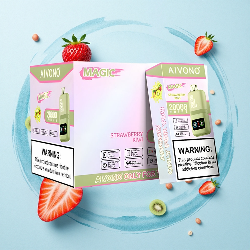 Aivono Aim Magic 20000 Puffs Strawberry Kiwi LCD Dual Mesh Type-C