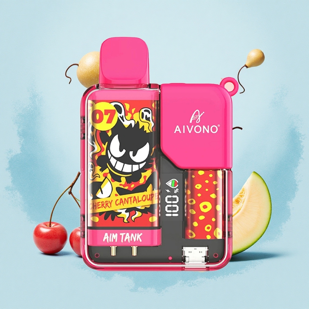 Aivono Aim Tank 9500 Puffs Cherry Cantaloupe LCD 650mAh Mesh