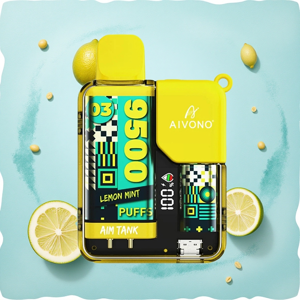 Aivono Aim Tank 9500 Puffs Lemon Mint 18ml LCD Mesh