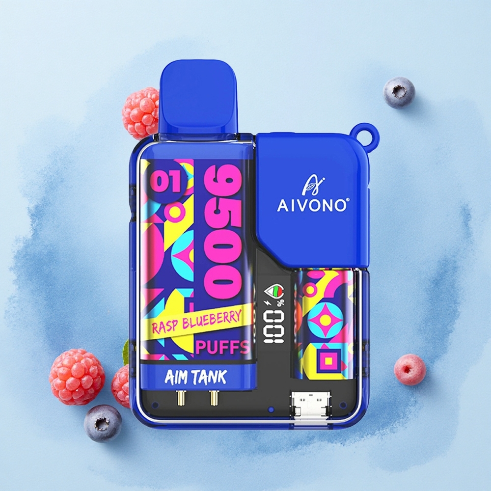 Aivono Aim Tank 9500 Puffs Rasp Blueberry LCD Mesh