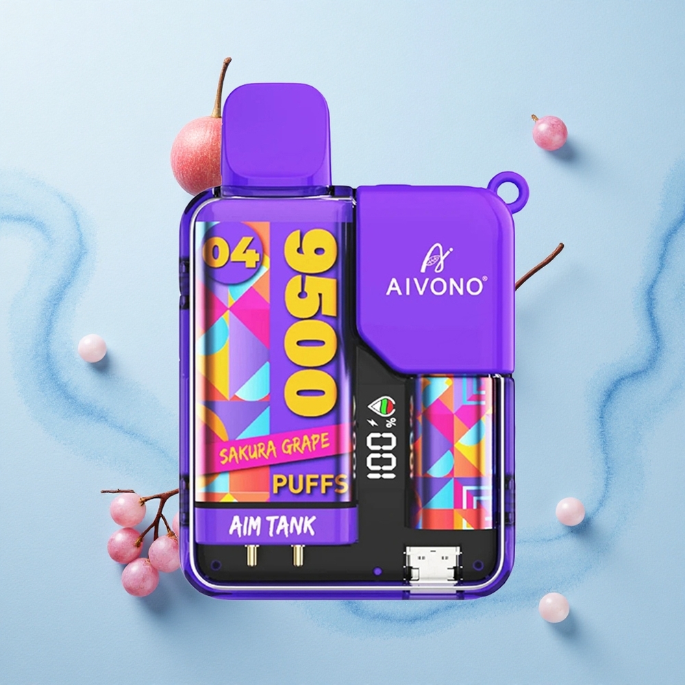 Aivono Aim Tank 9500 Puffs Sakura Grape LCD 650mAh Mesh
