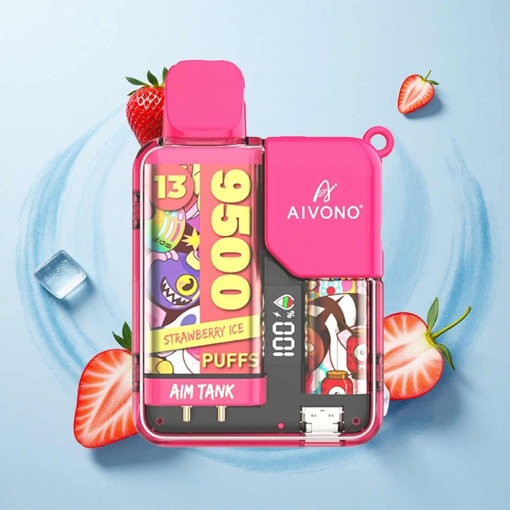Aivono Aim Tank 9500 Puffs Strawberry Ice LCD Mesh