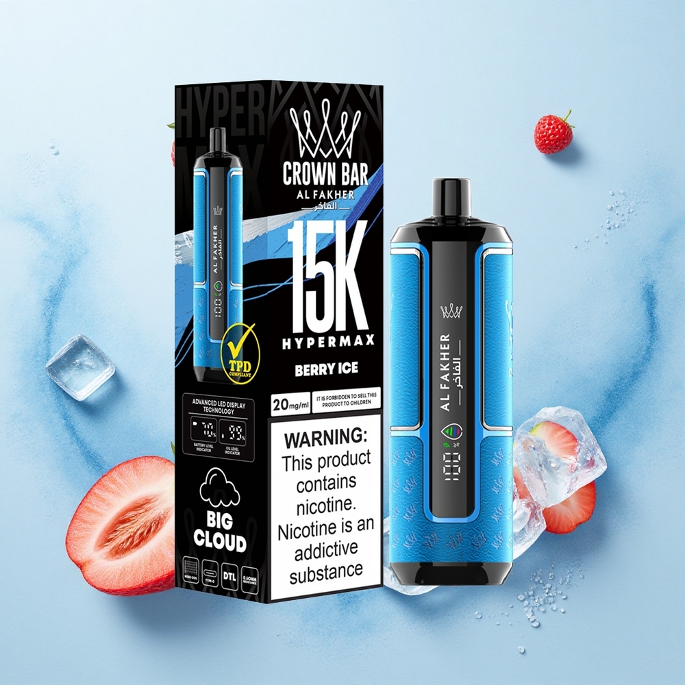 Al Fakher Crown Bar 15K Hypermax Berry Ice 22ml DTL 6mg