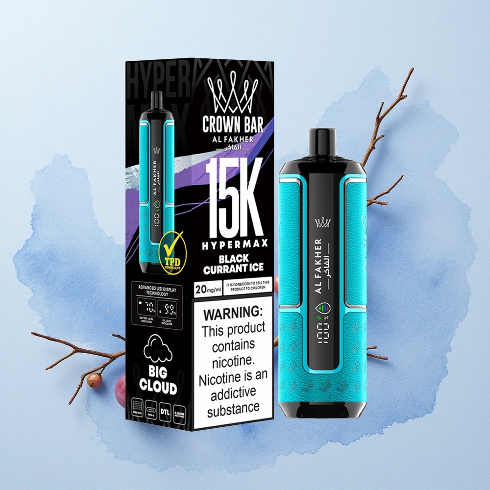 Al Fakher Crown Bar 15K Hypermax Blackcurrant Ice 22ml DTL 6mg