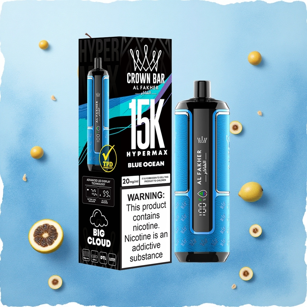 Al Fakher Crown Bar 15K Hypermax Blue Ocean 22ml DTL Vape