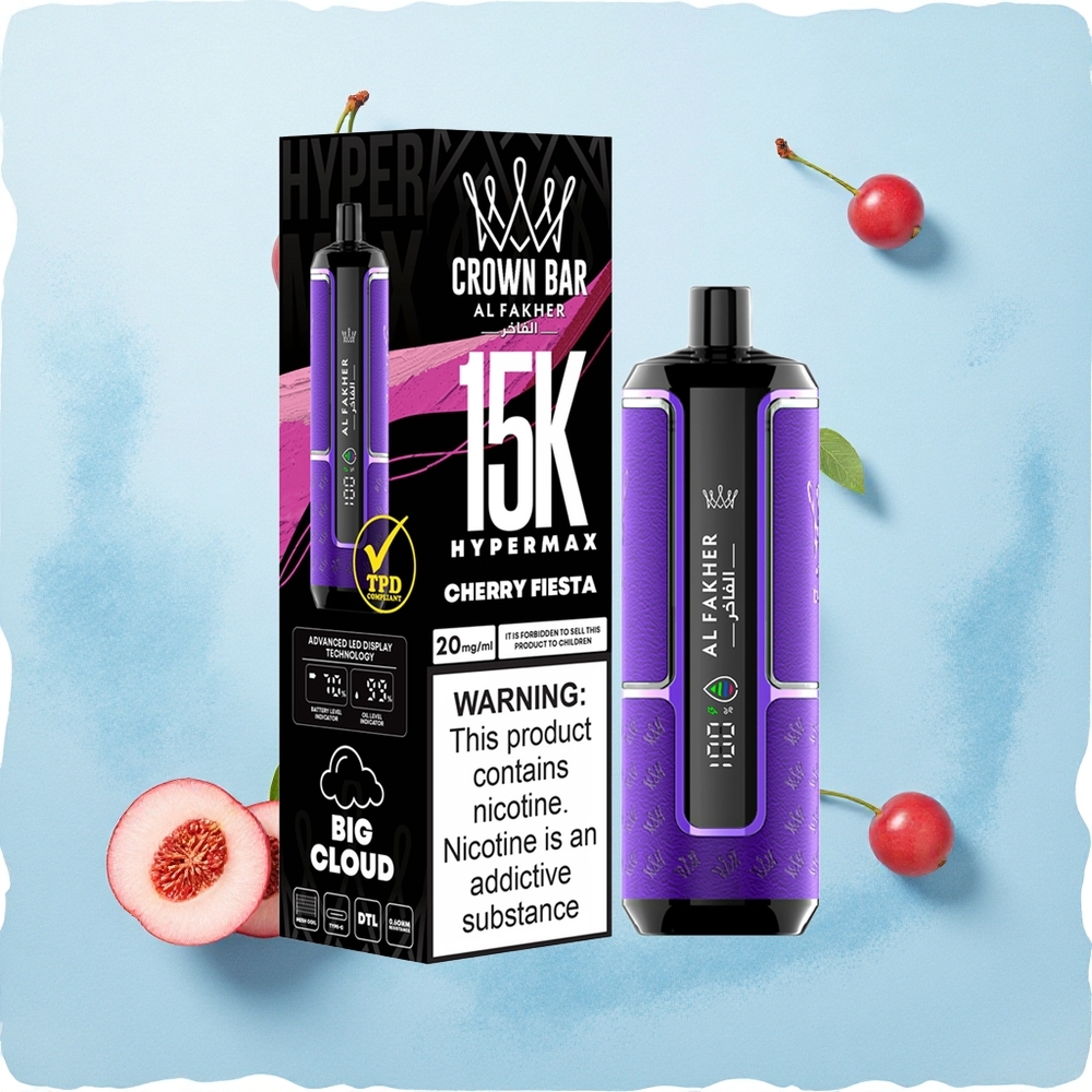 Al Fakher Crown Bar 15K Hypermax Cherry Fiesta Compact