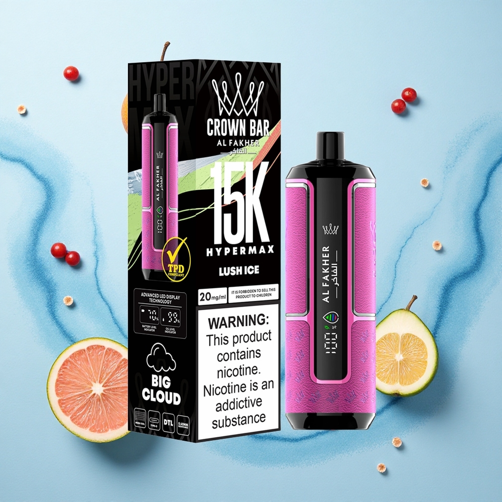 Al Fakher Crown Bar 15K Hypermax HyperLush Ice DTL 22ml