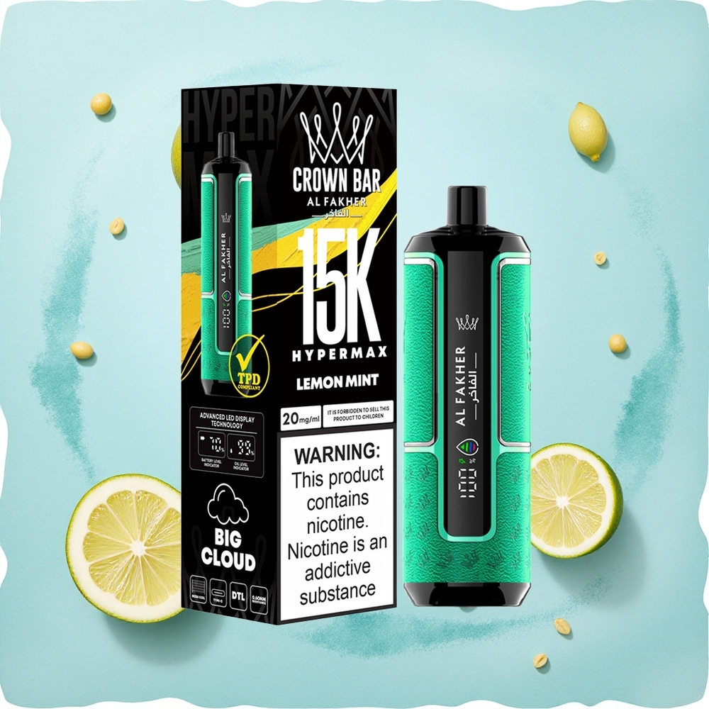 Al Fakher Crown Bar 15K Hypermax Lemon Mint 22ml DTL 6mg