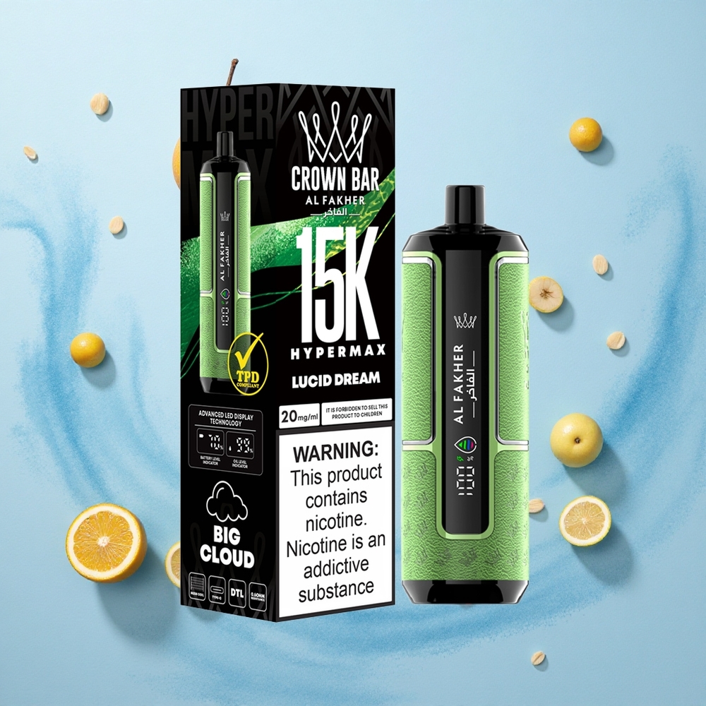Al Fakher Crown Bar 15K Hypermax Lucid Dream 22ml DTL Disposable