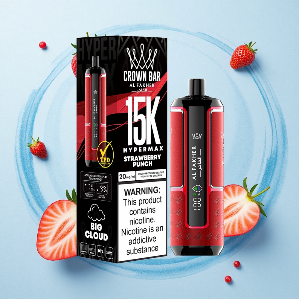 Al Fakher Crown Bar 15K Hypermax Strawberry Punch 22ml DTL