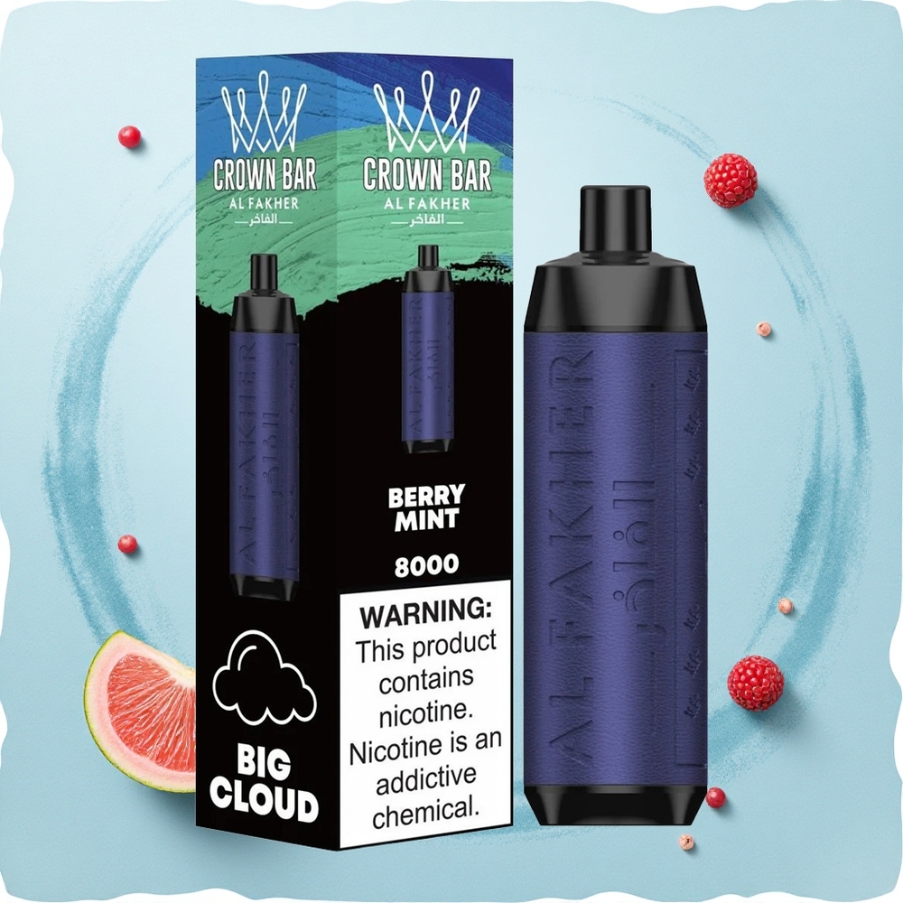 Al Fakher Crown Bar 8000 Crystal Berry Mint 600mah USB-C Compact