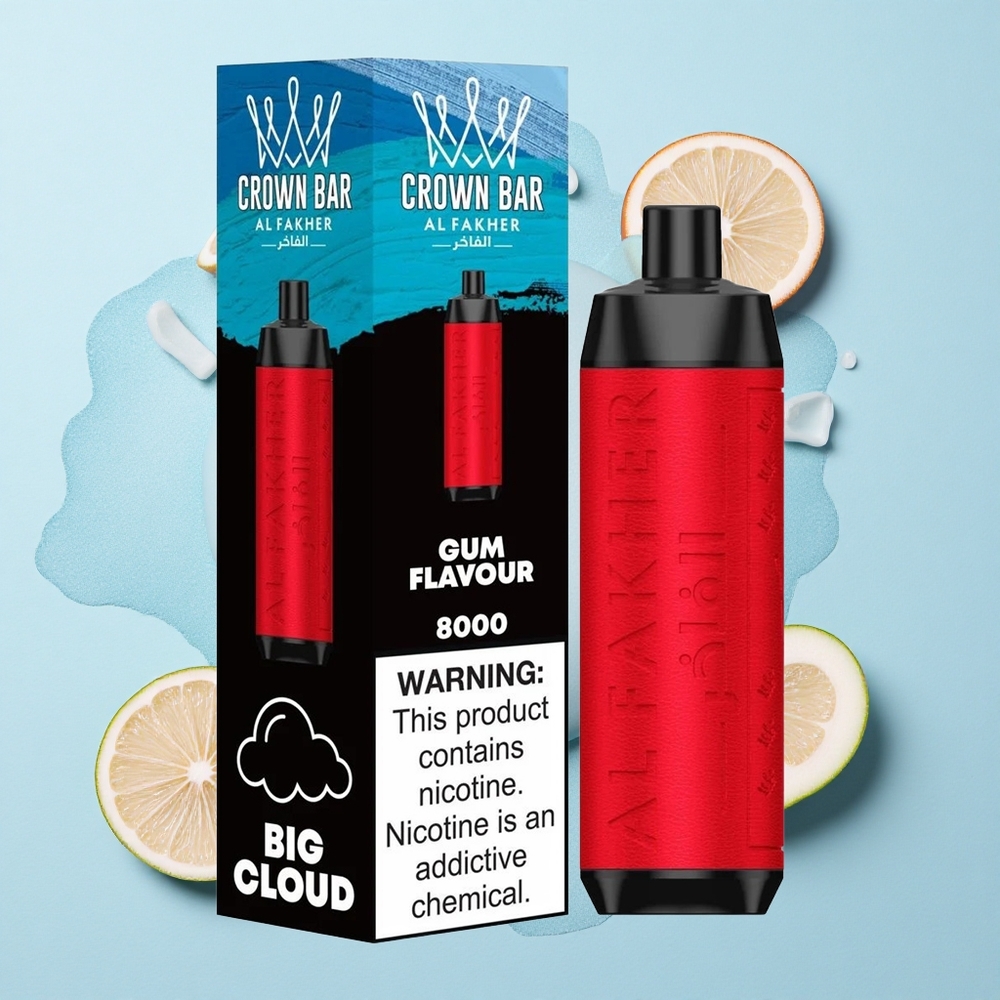Al Fakher Crown Bar 8000 Crystal Gum Flavour Disposable Vape 18ml 600mah USB-C