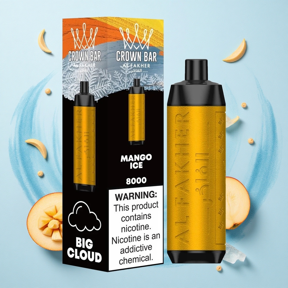 Al Fakher Crown Bar 8000 Crystal Mango Ice 600mah USB-C 18ml