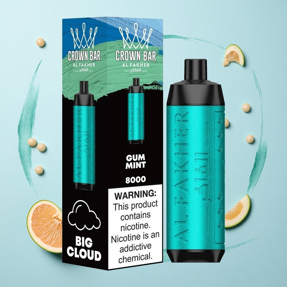 Al Fakher Crown Bar 8000 Crystal Mint 600mah Compact