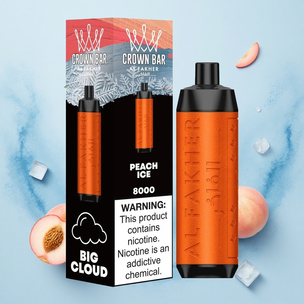 Al Fakher Crown Bar 8000 Crystal Peach Ice 600mah USB-C