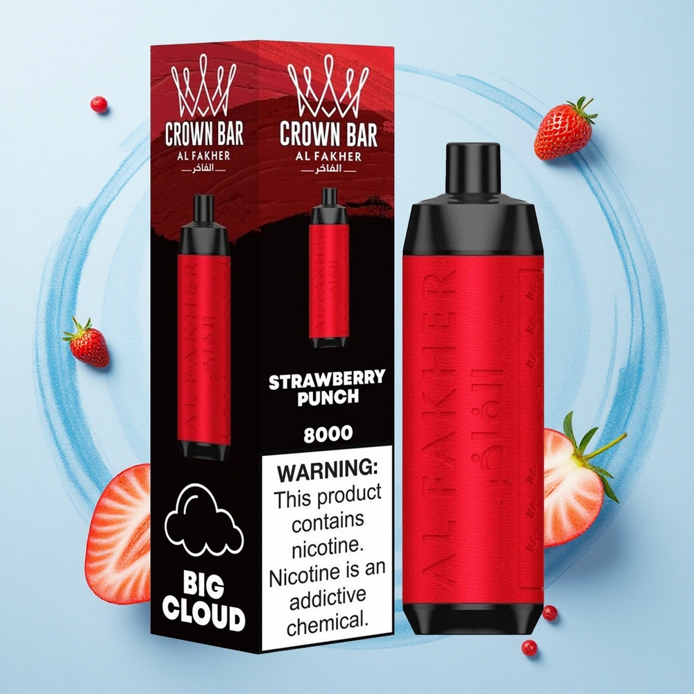 Al Fakher Crown Bar 8000 Crystal Strawberry Punch 18mL 5mg