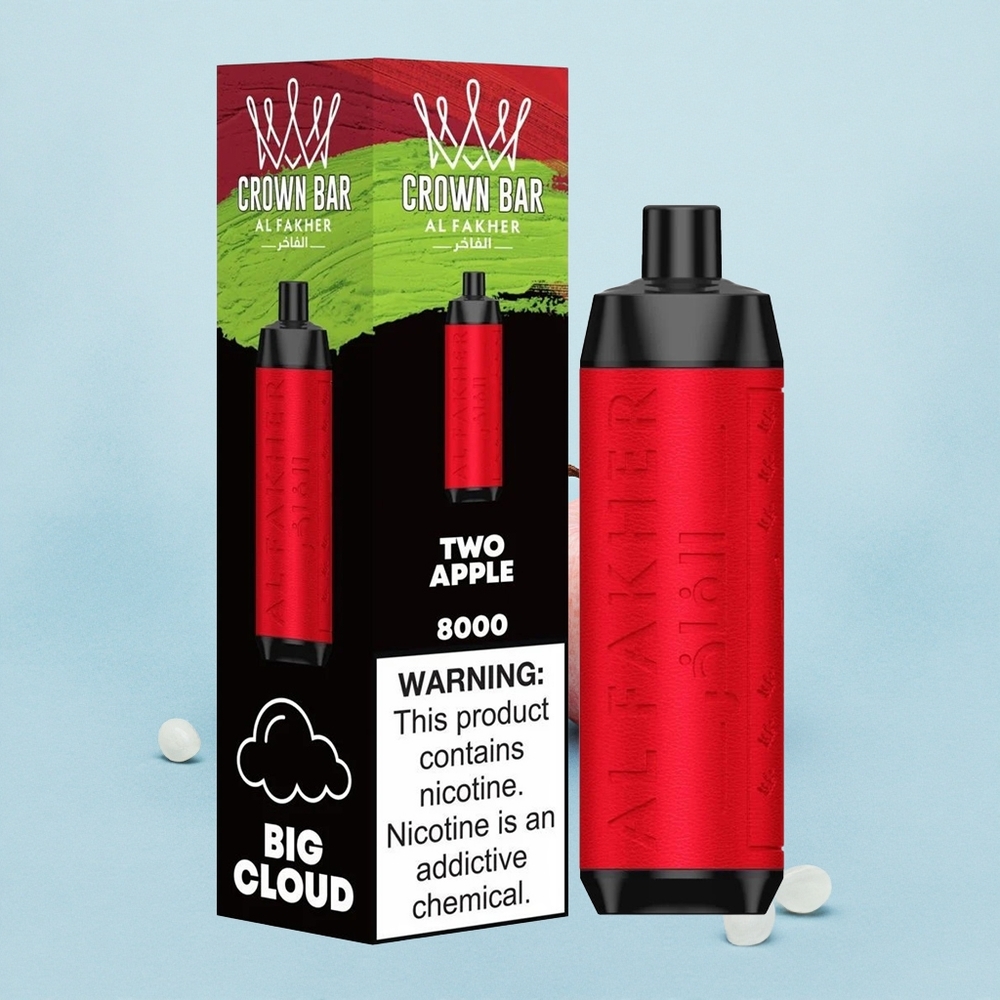 Al Fakher Crown Bar 8000 Crystal Twin Apple 600mah USB-C
