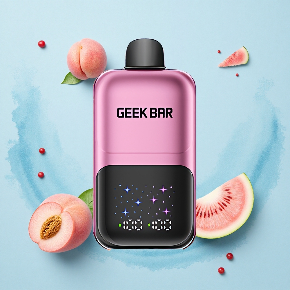 GEEK BAR 2GO 20ml 50000 Puffs Peach & Watermelon Dual Tank Adjustable Coolness