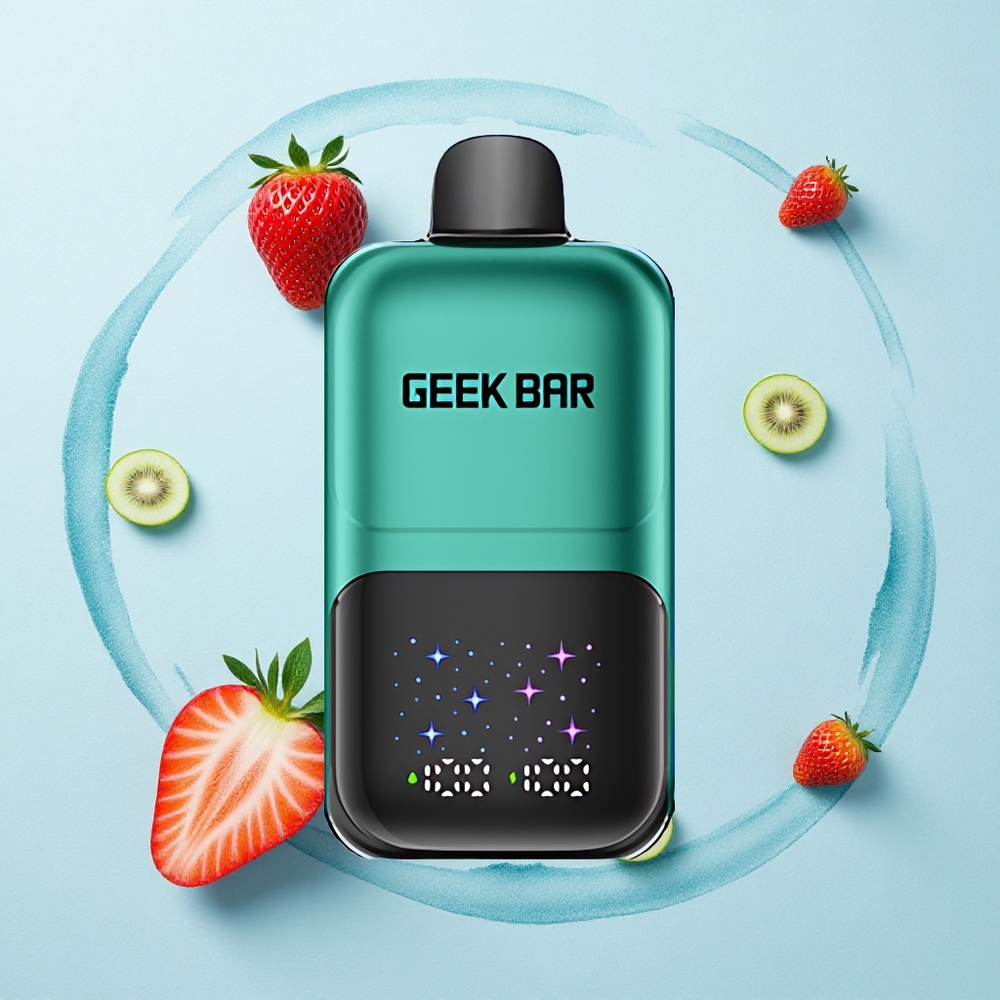 GEEK BAR 2GO 20ml 50000 Puffs Strawberry & Kiwi Interactive Screen Dual Tank
