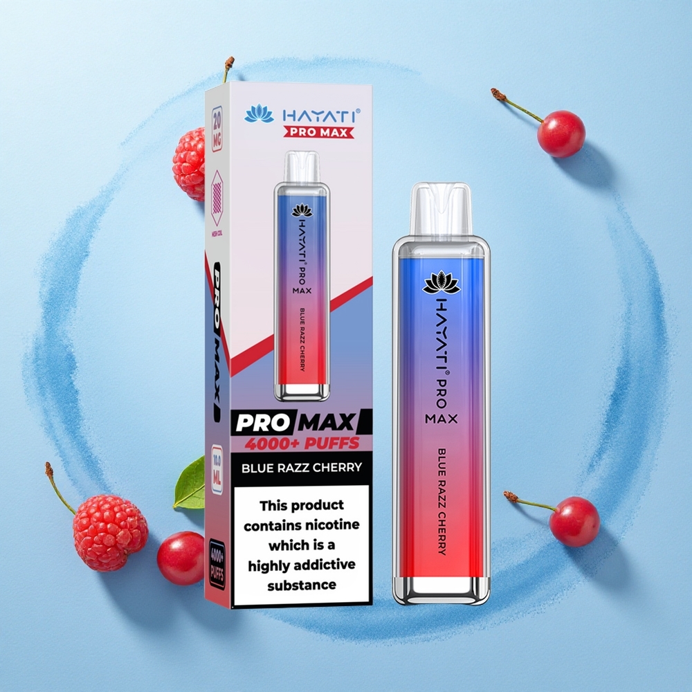 Hayati Pro Max 4000 Puffs Blue Razz Cherry Dual Mesh Rechargeable