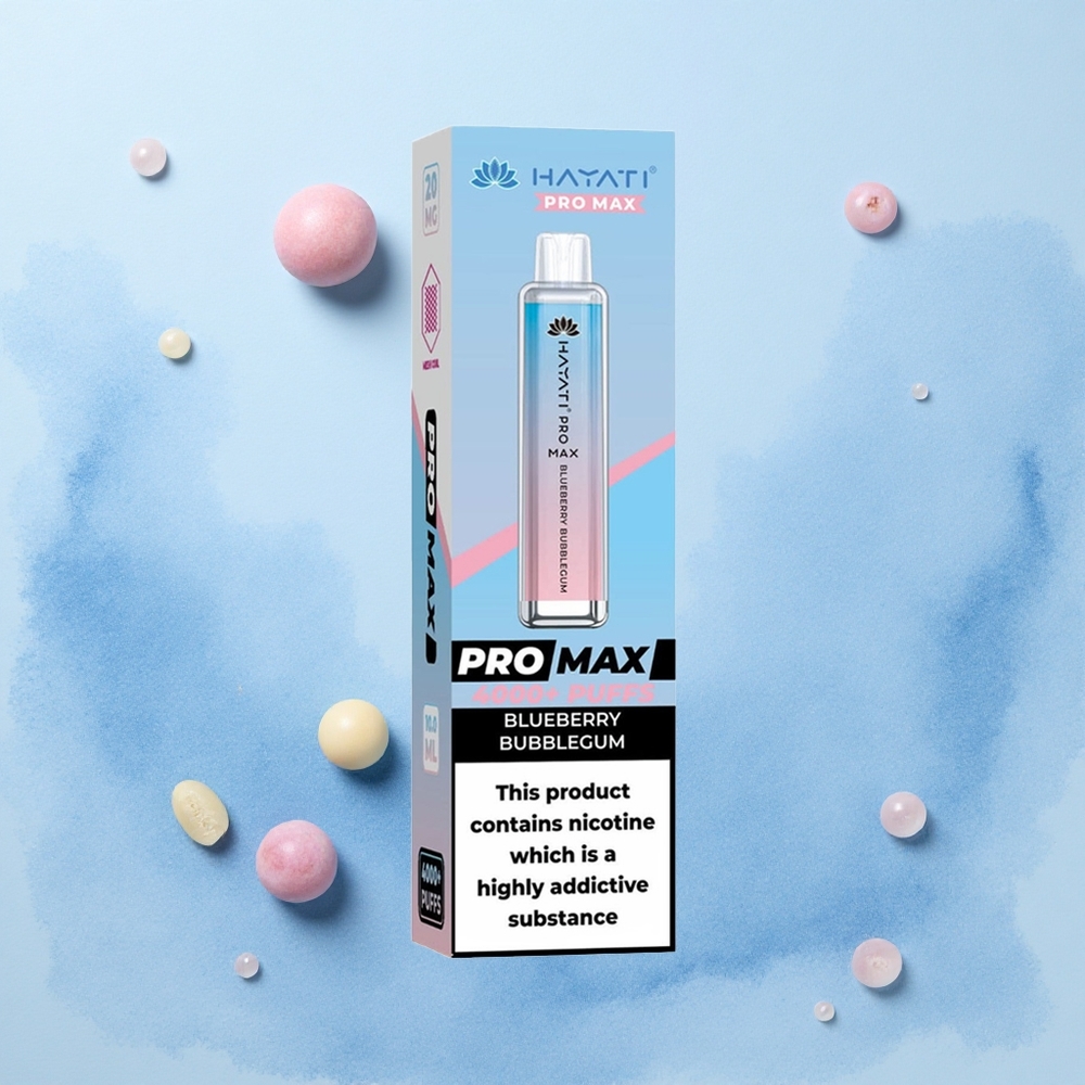 Hayati Pro Max 4000 Puffs Blueberry Bubblegum Dual Mesh 1400mAh Rechargeable