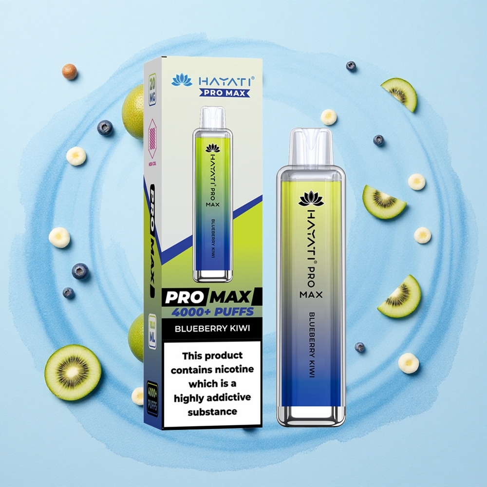 Hayati Pro Max 4000 Puffs Blueberry Kiwi Dual Mesh Rechargeable 1400mAh