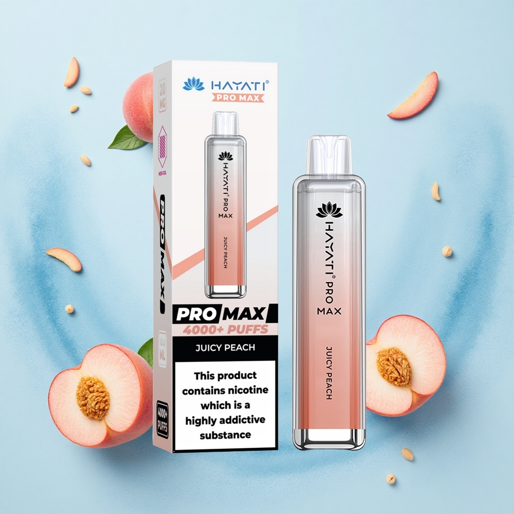 Hayati Pro Max 4000 Puffs Juicy Peach Mesh 1400mAh Rechargeable Crystal