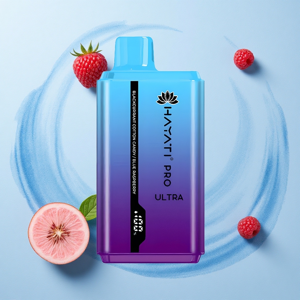 Hayati Pro Ultra 15000 Puffs Blackcurrant Cotton Candy Blue Raspberry 850mAh 24ml 2%