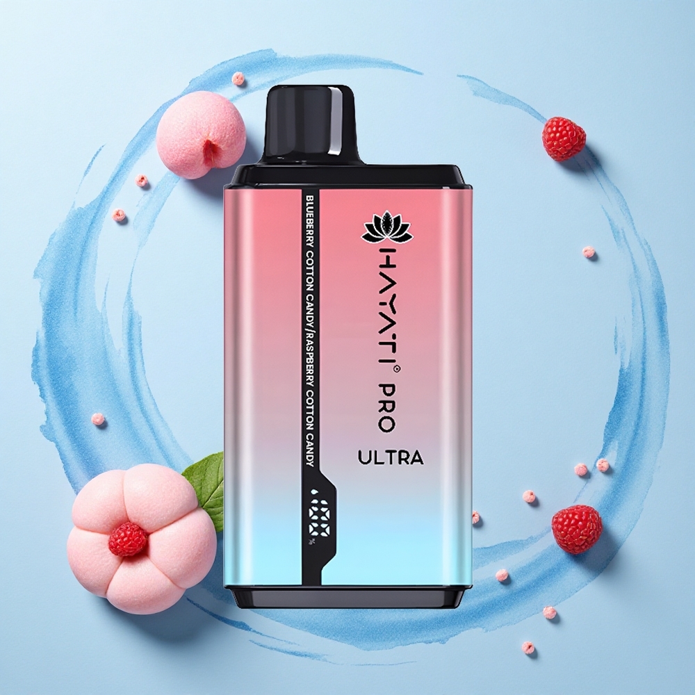 Hayati Pro Ultra 15000 Puffs Blueberry Cotton Candy Raspberry Cotton Candy 850mAh 24ml 2%