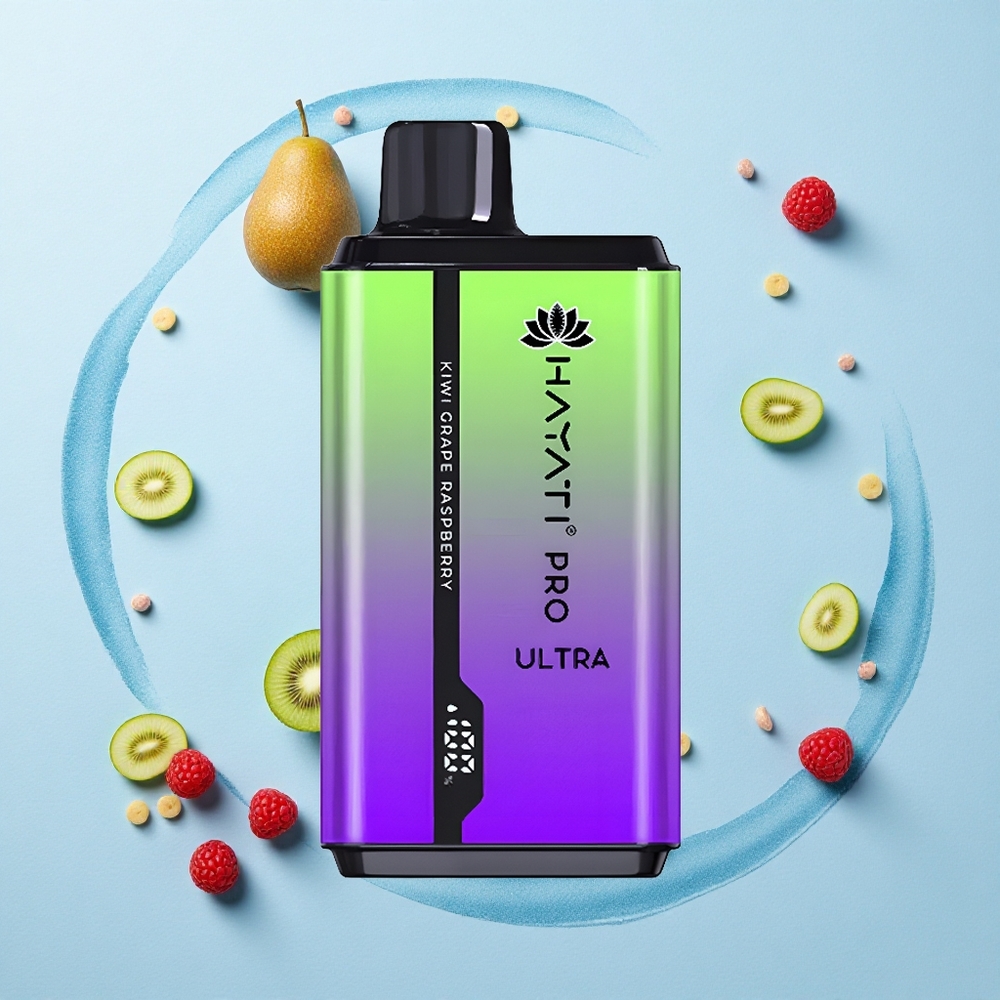Hayati Pro Ultra 15000 Puffs Kiwi Grape Raspberry 850mAh Dual 12ml