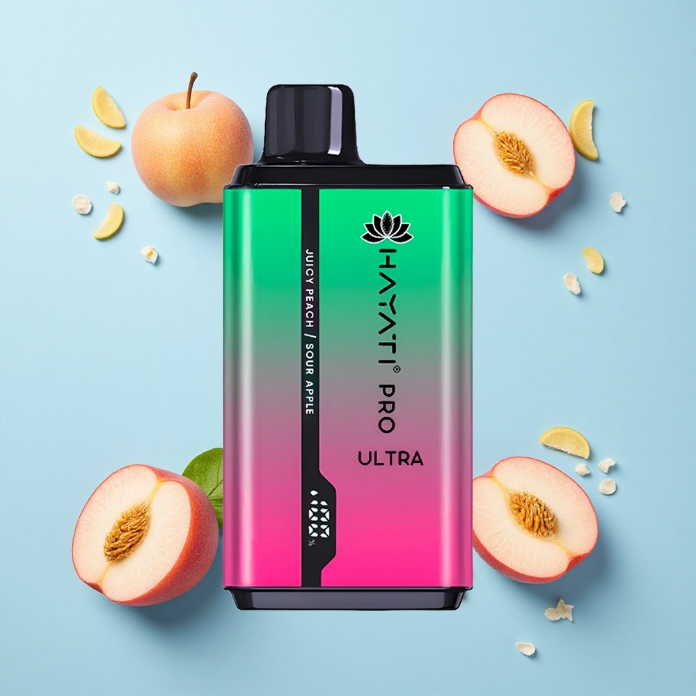 Hayati Pro Ultra 15000 Puffs Sour Apple Juicy Peach 850mAh 12ml 2%