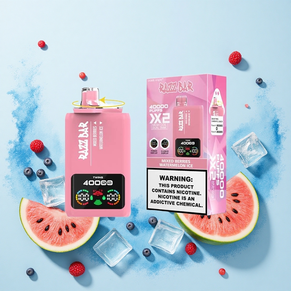 Razz Bar 40000 Puffs Mixed Berries - Watermelon Ice with Mesh Coil & Type-C Port