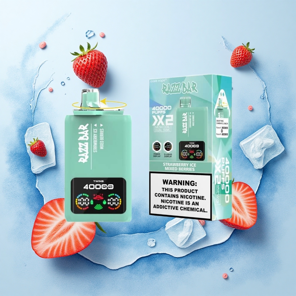 Razz Bar 40000 Puffs Strawberry Ice - Mixed Berries with Mesh Coil & Type-C Port
