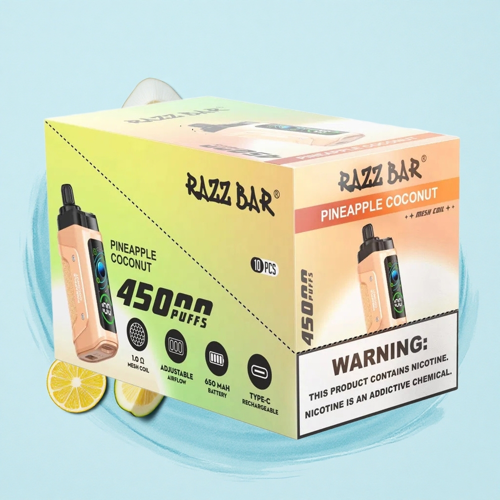 Razz Bar 45000 Puffs Coconut Pineapple Mesh Coil Rechargeable
