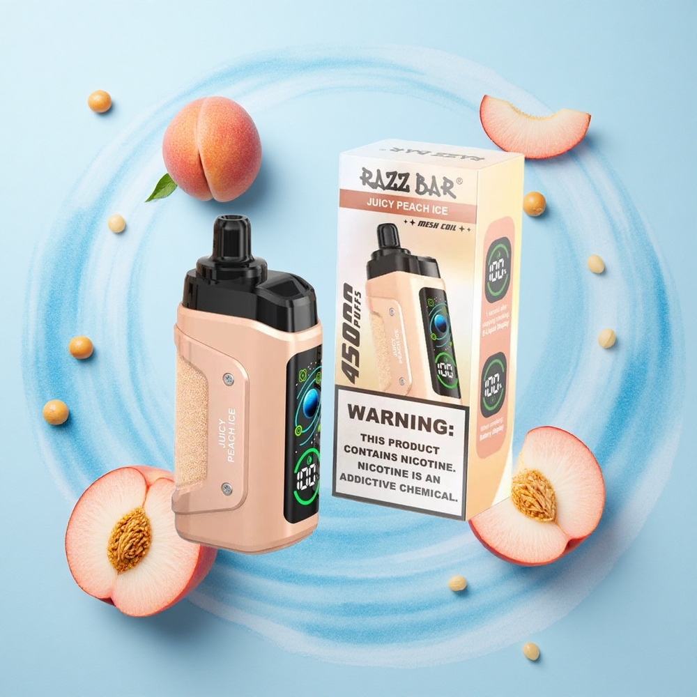 Razz Bar 45000 Puffs Juicy Peach Ice 650mAh Rechargeable