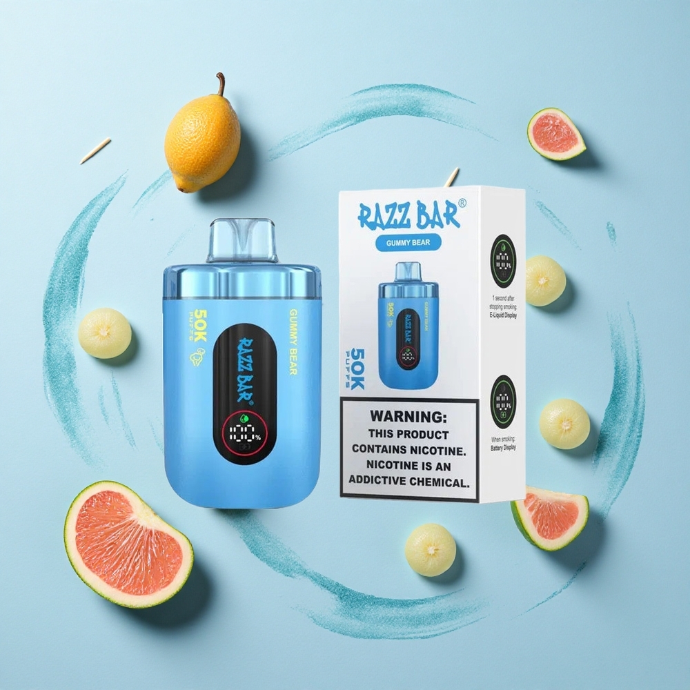 Razz Bar 50K Puffs Gummy Bear Mesh Rechargeable 2% Nicotine