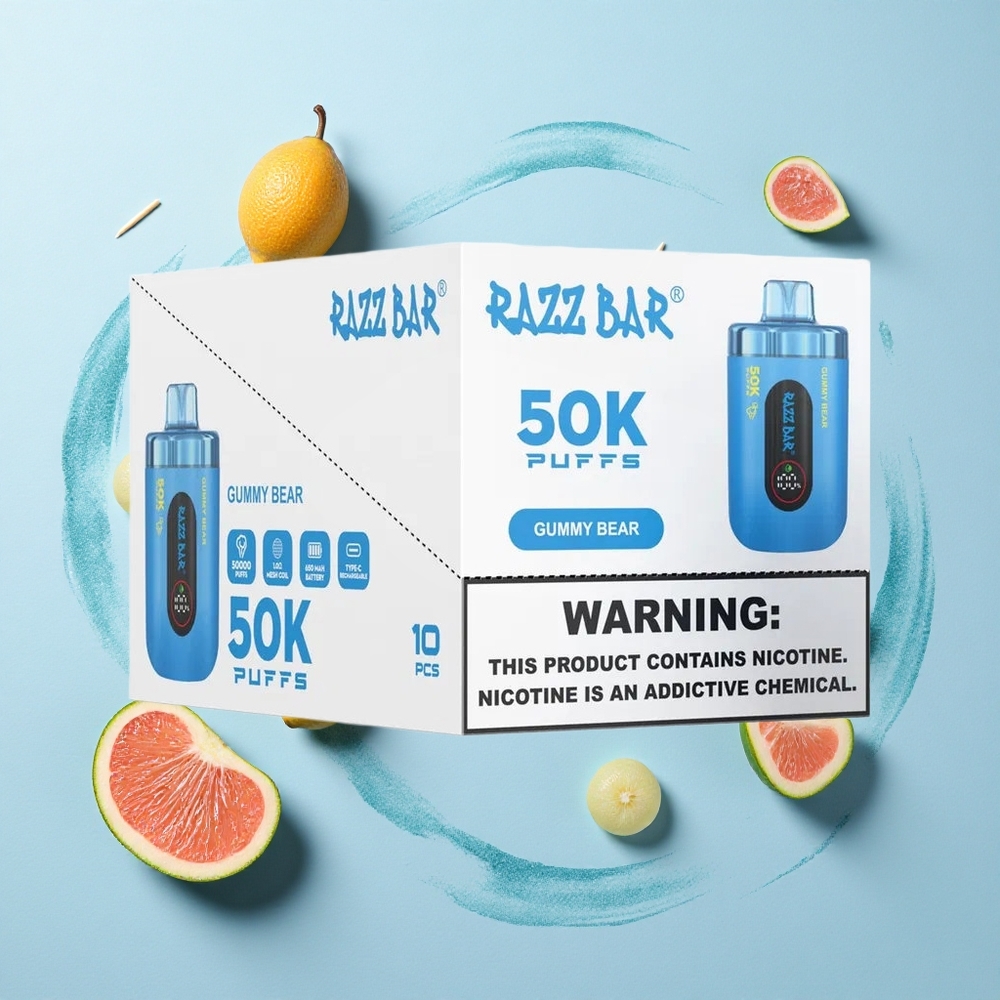 Razz Bar 50K Puffs Gummy Bear Mesh Rechargeable 2% Nicotine