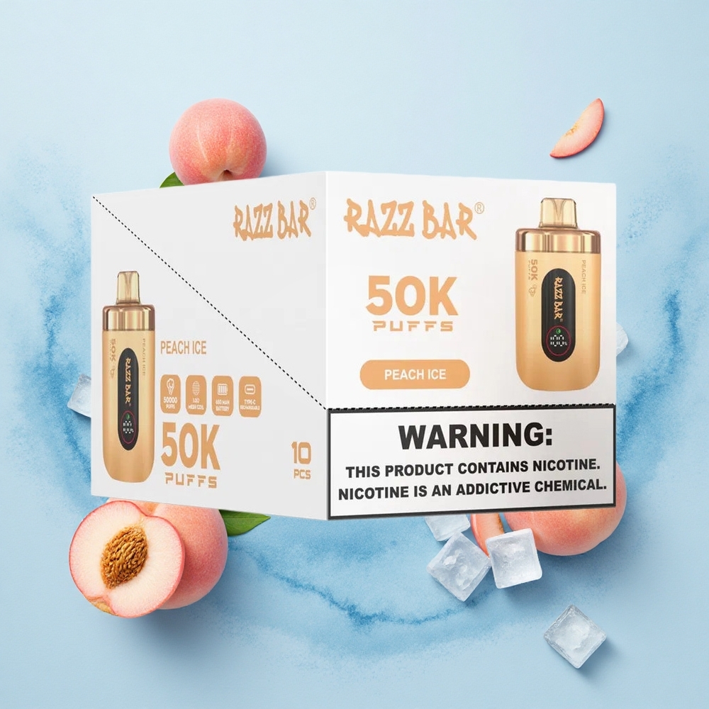 Razz Bar 50K Puffs Peach Ice Rechargeable Mesh 2%