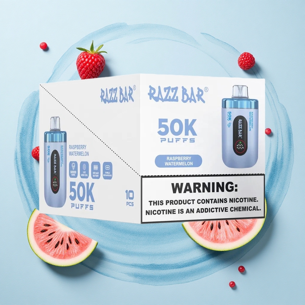 Razz Bar 50K Puffs Raspberry Watermelon Mesh Rechargeable 2%