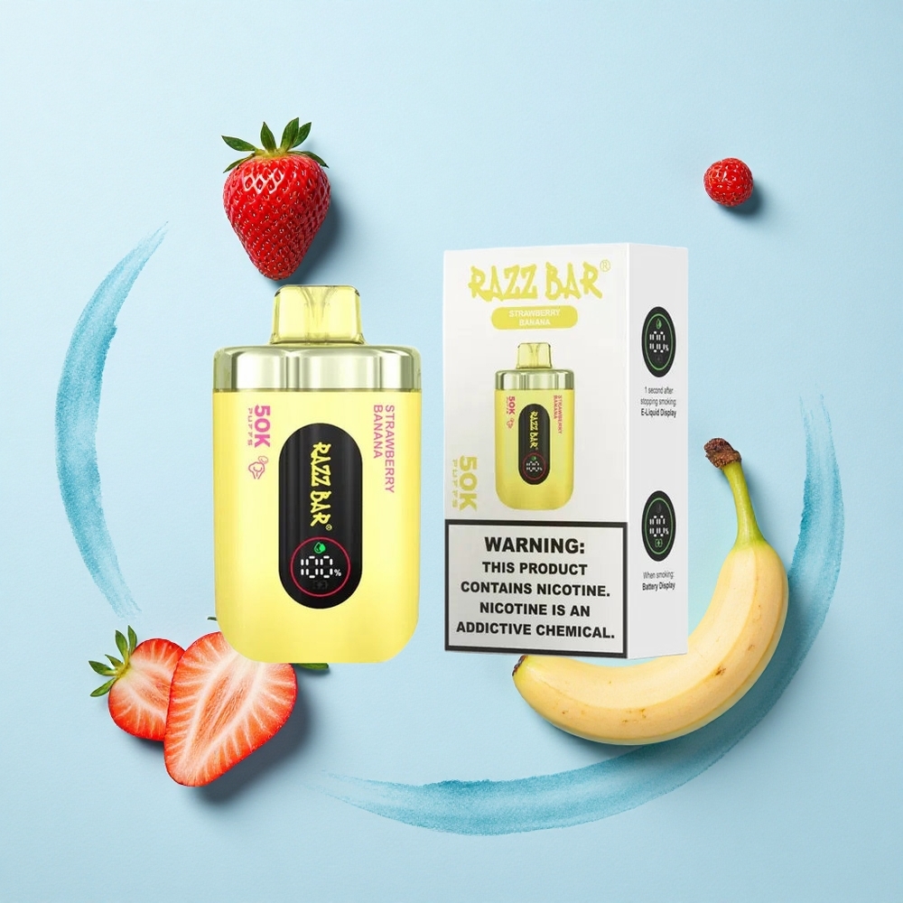 Razz Bar 50K Puffs Strawberry Banana Mesh Rechargeable 2%