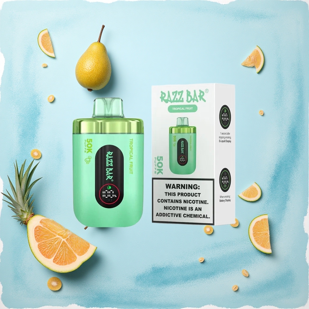 Razz Bar 50K Puffs Tropical Fruit Mesh Rechargeable Disposable Vape