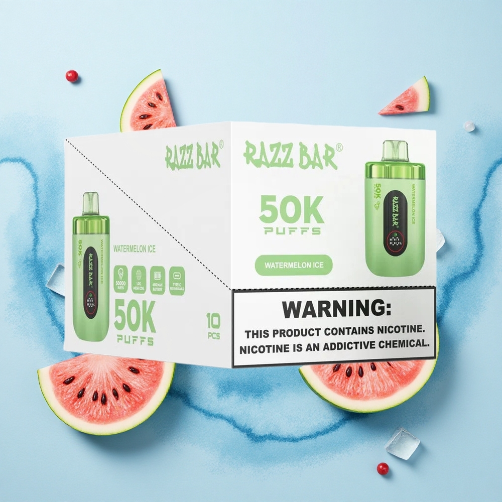 Razz Bar 50K Puffs Watermelon Ice Mesh Rechargeable 2%